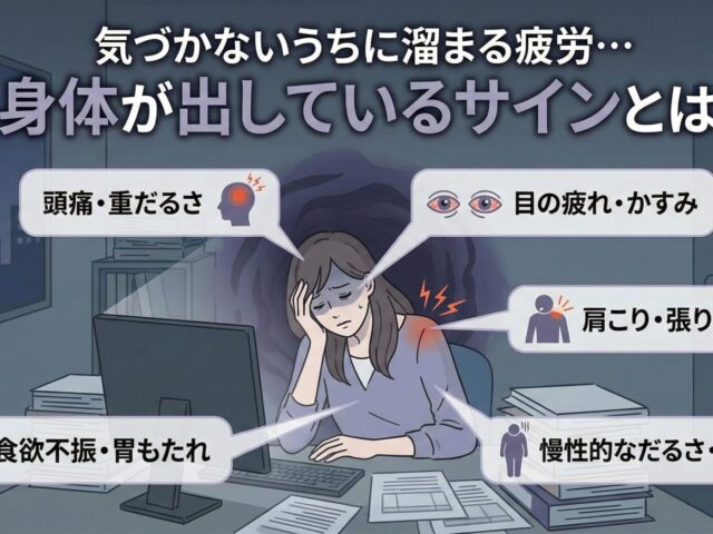気づかないうちに溜まる疲労…身体が出しているサインとは