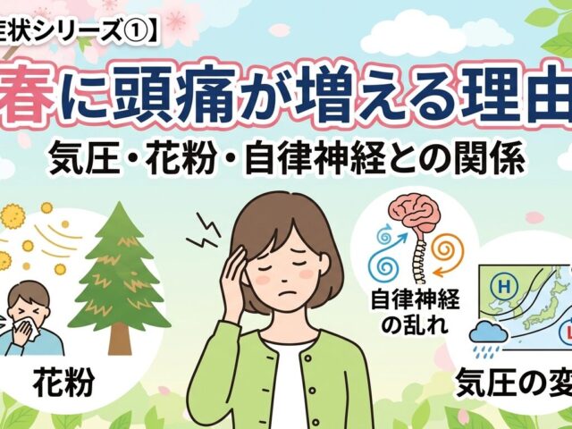 【春の症状シリーズ①】春に頭痛が増える理由｜気圧・花粉・自律神経との関係