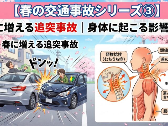 【春の交通事故シリーズ③】春に増える追突事故｜身体に起こる影響とは