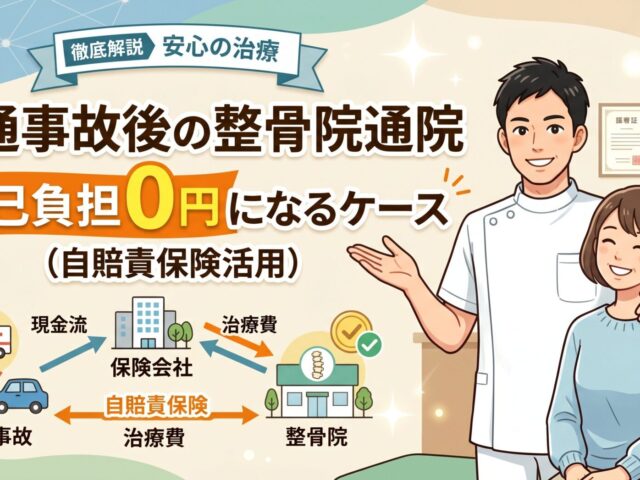 交通事故後の整骨院通院｜自己負担0円になるケースと自賠責保険を解説