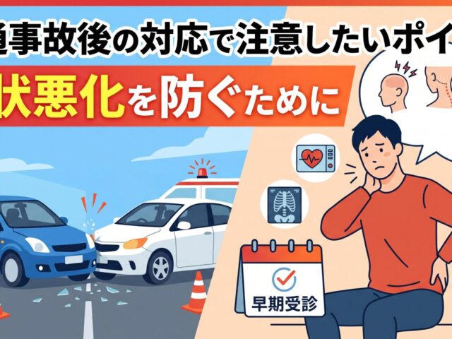 交通事故後の対応で注意したいポイント｜症状悪化を防ぐために