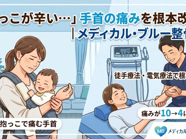 「抱っこが辛い…」手首の痛みを根本から解放するアプローチとは？｜メディカル・ブルー整骨院
