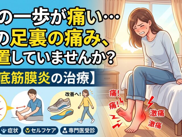 【足底筋膜炎の治療】朝の一歩が痛い…その足裏の痛み、放置していませんか？