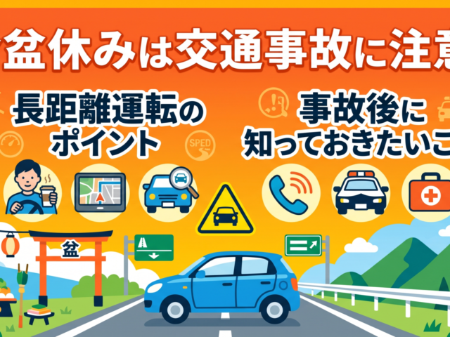 🚗 お盆休みは交通事故に注意！整骨院が教える長距離運転のポイントと事故後に知っておきたいこと