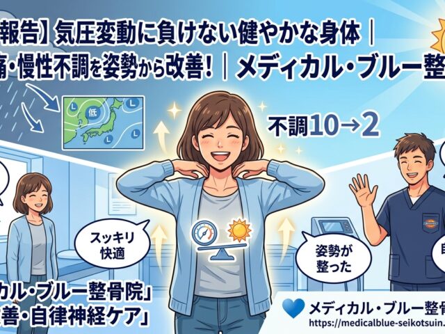 【症例報告】雨の日の頭痛や重だるさ…気圧の変化に負けない根本ケア｜メディカル・ブルー整骨院