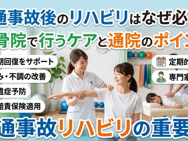 交通事故後のリハビリはなぜ必要？整骨院で行うケアと通院のポイント